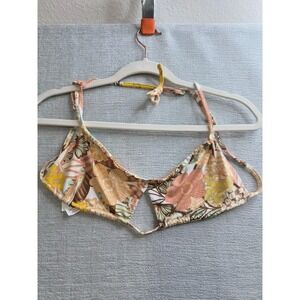 Roxy Playa Paradise Reversible Bralette Bikini Top Womens S White Viva La Vida